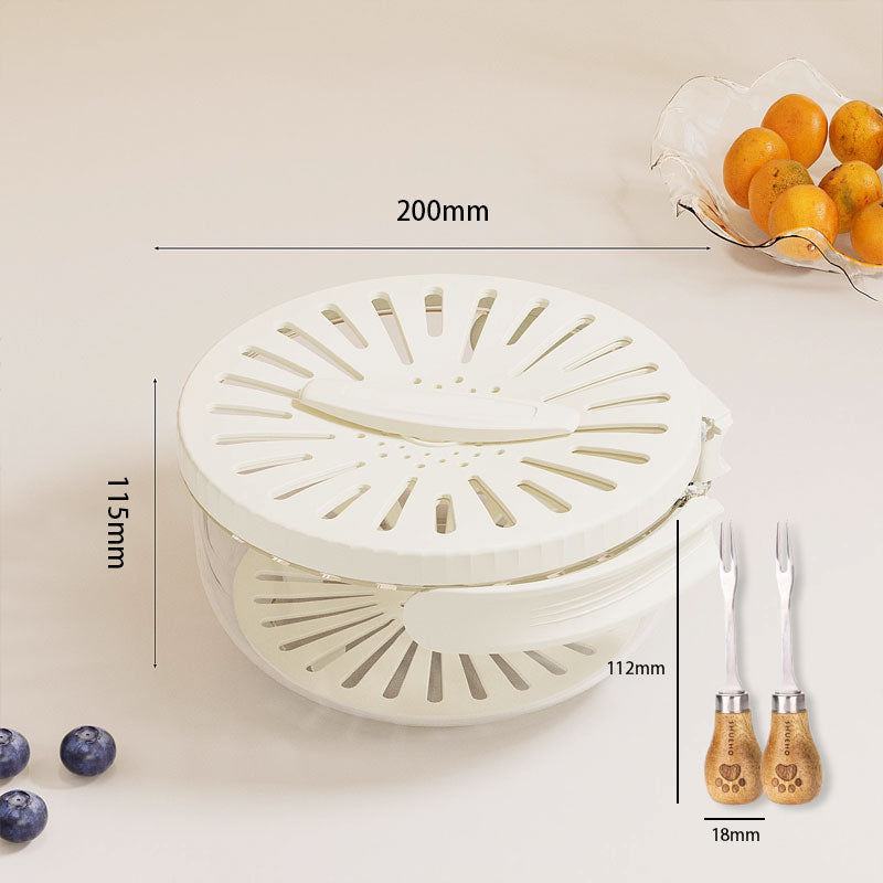 Foldable Quick-Drain Basket with Rotating Lid