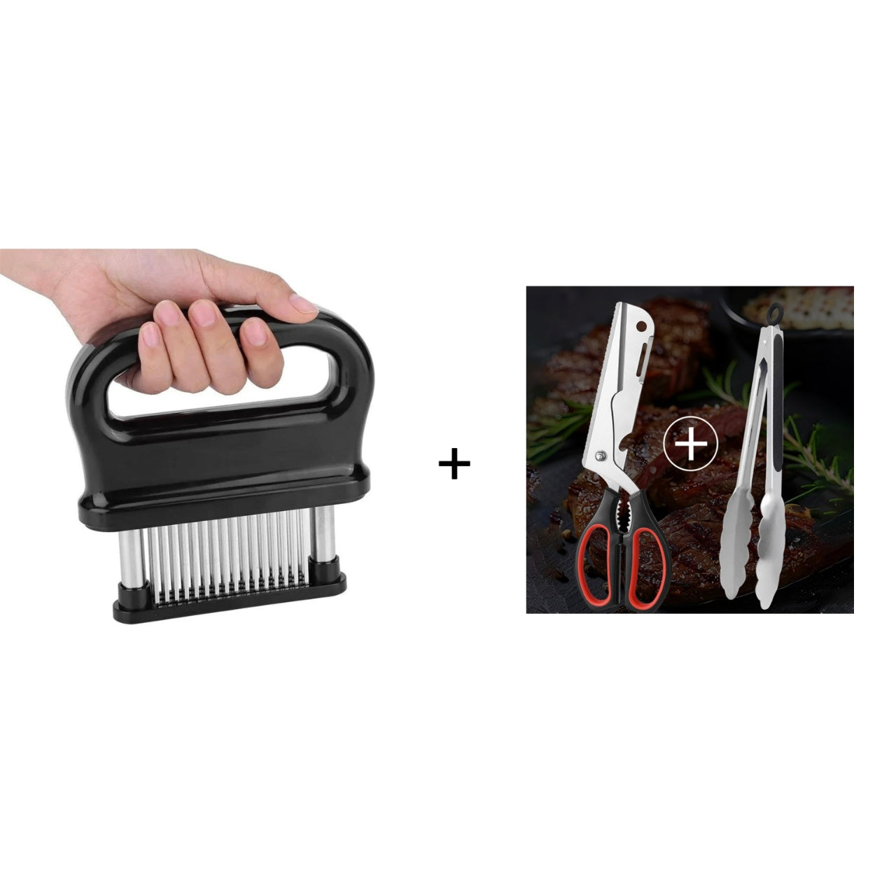 Meat Tenderizer with 48 Stainless Steel Blades, Tenderizing Steak Chicken Beef Fish Pork