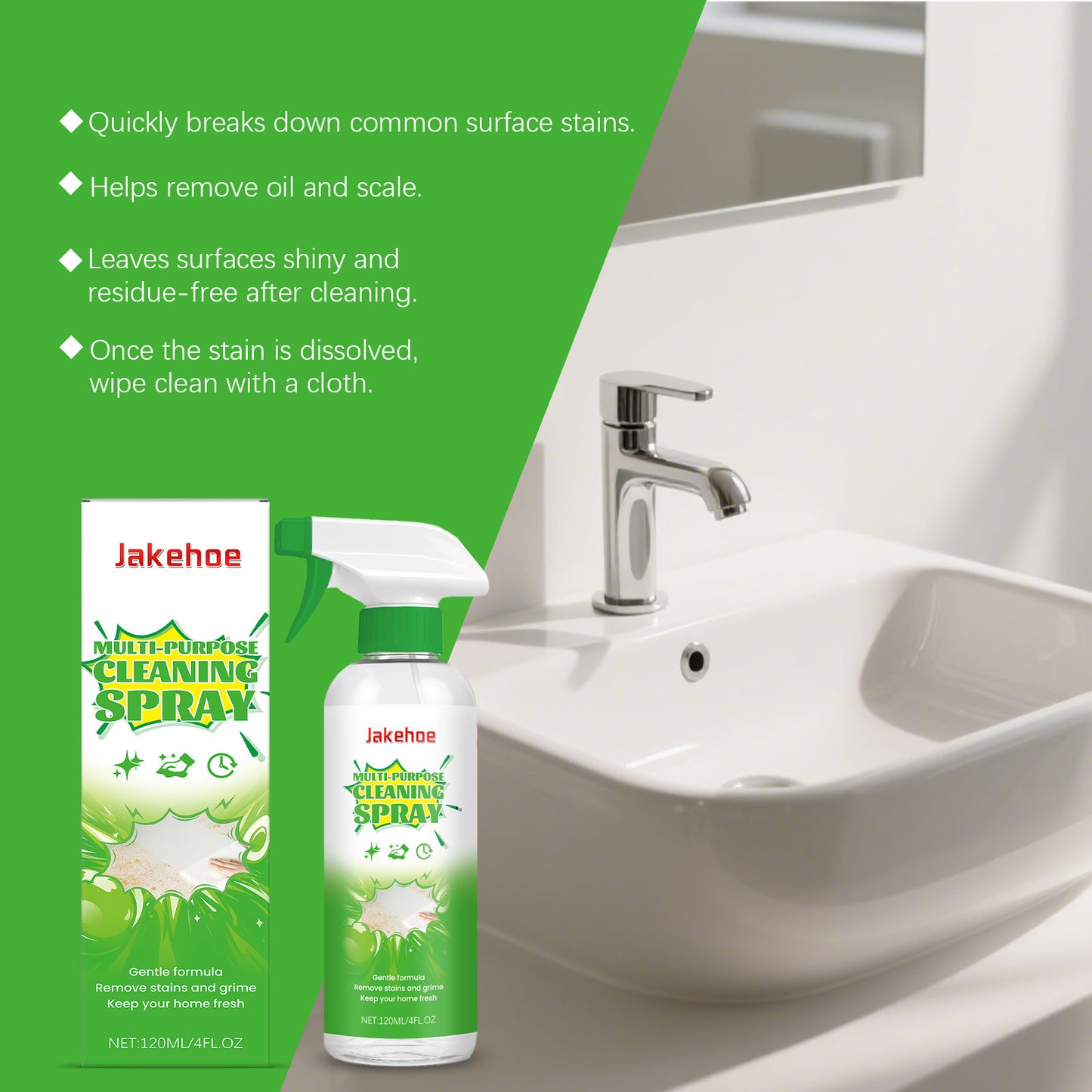 🧼 BUY 3 GET 1 FREE! ✨ All-Purpose No-Rinse Spray - Cleans & Disinfects All Surfaces in Seconds 🚿📦