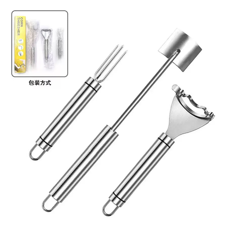 Long Handle Stainless Steel Corn Stripping Tool StripChef