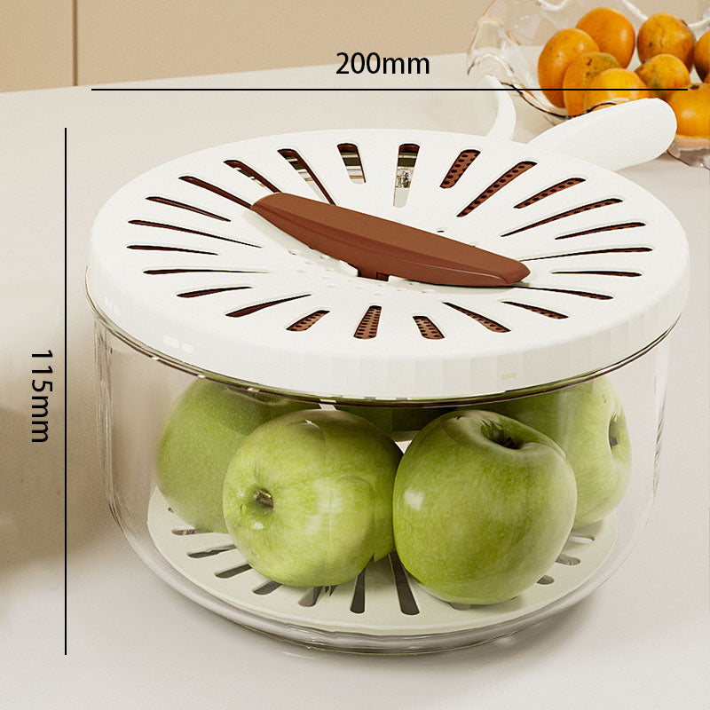 Foldable Quick-Drain Basket with Rotating Lid