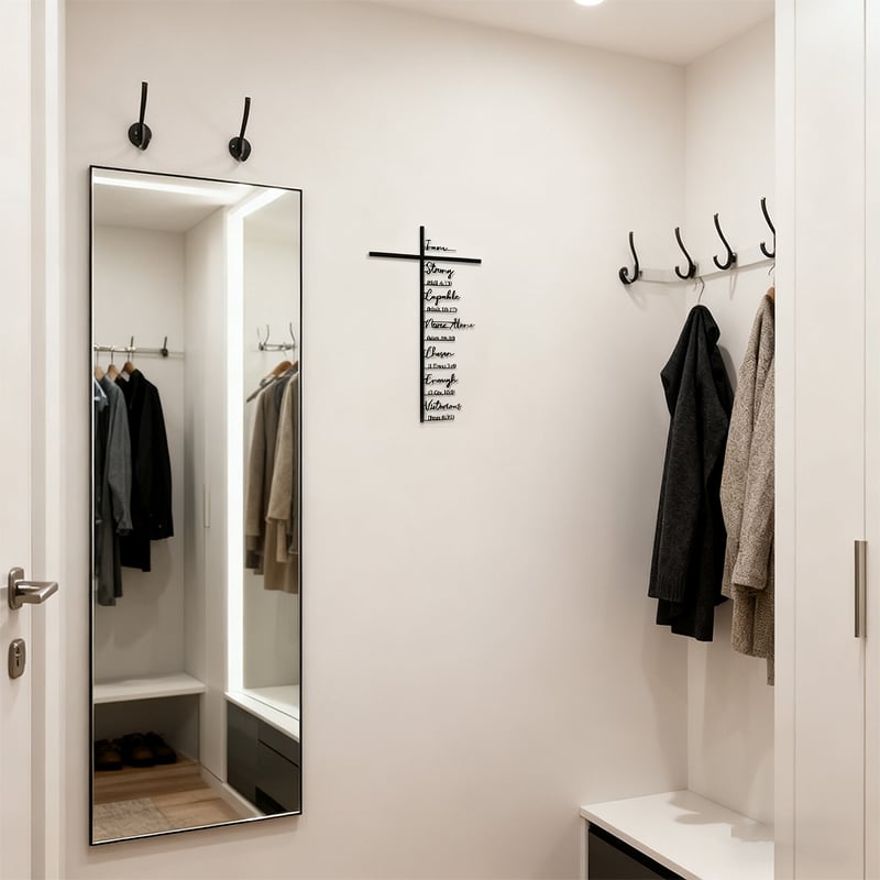 🕊️✝️ Elegant Metal Cross Wall Art – Scripture-Inspired Design for Peaceful Living Spaces 🌸