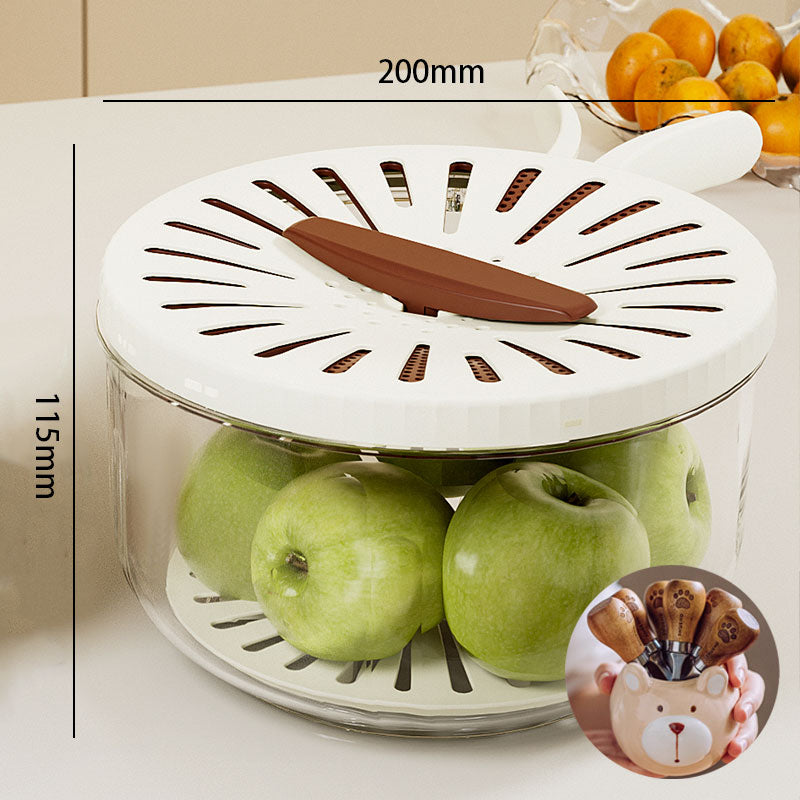 Foldable Quick-Drain Basket with Rotating Lid
