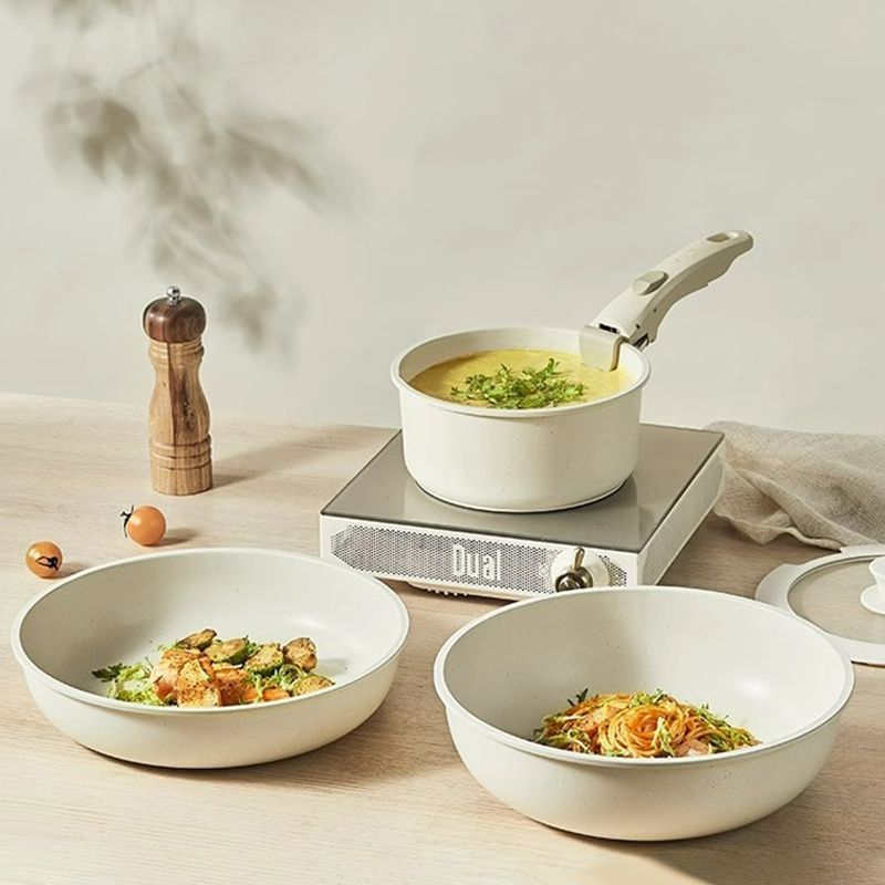 Non-stick Cookware Set with Removable Handle - Oven Safe