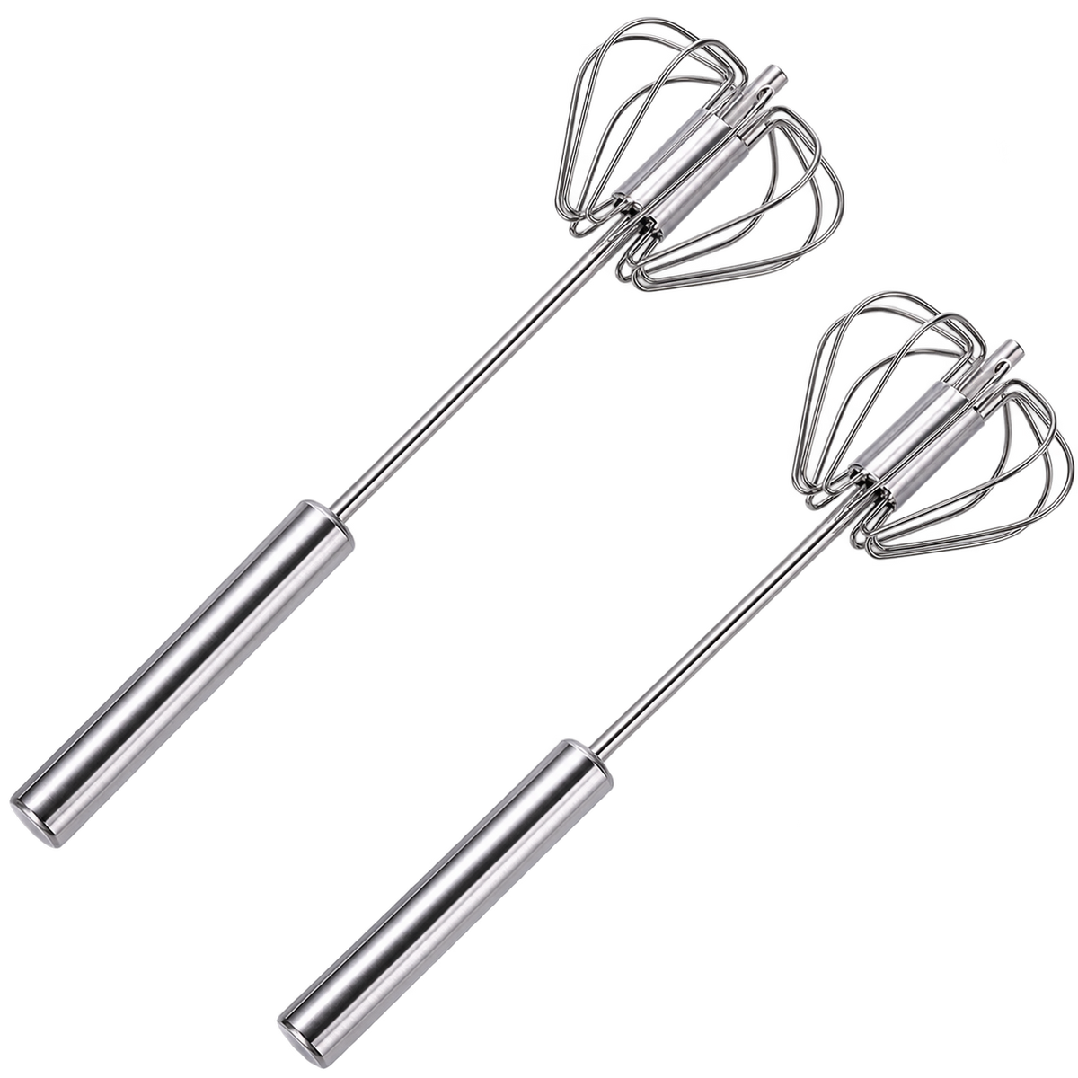 2PCS Stainless Steel Hand-Push Spinning Wire Whisk🍳