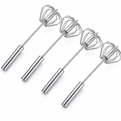 2PCS Stainless Steel Hand-Push Spinning Wire Whisk🍳