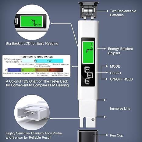 PureMeter 4 in 1 Tds Meter Digital Water Tester