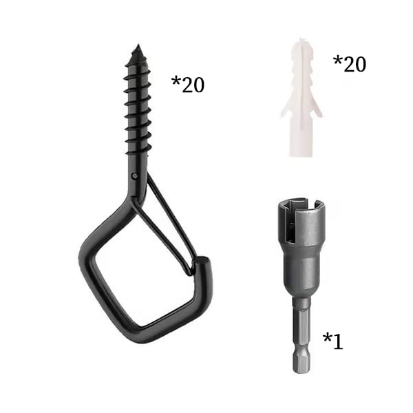 20PCS Windproof & Rust-Resistant🔧Safety Screw Durable Metal Ceiling Hook