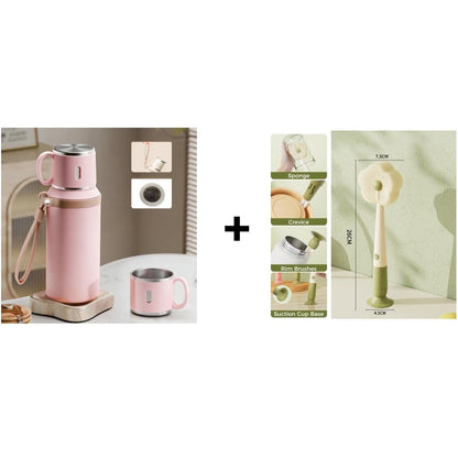Stainless Steel Vacuum-Insulated Bottle with Lidded Cup
