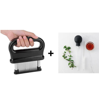 Meat Tenderizer with 48 Stainless Steel Blades, Tenderizing Steak Chicken Beef Fish Pork