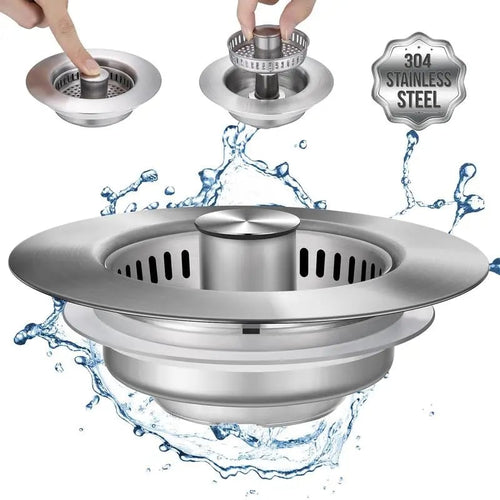 Upgraded 3 in 1 Kitchen Sink Drain Strainer