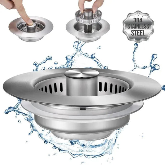 Upgraded 3 in 1 Kitchen Sink Drain Strainer