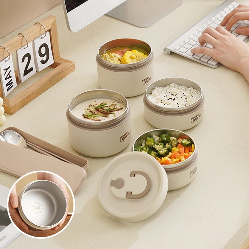 Microwaveable Stainless Steel Insulated Lunch Box Set
