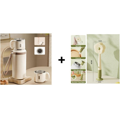 Stainless Steel Vacuum-Insulated Bottle with Lidded Cup