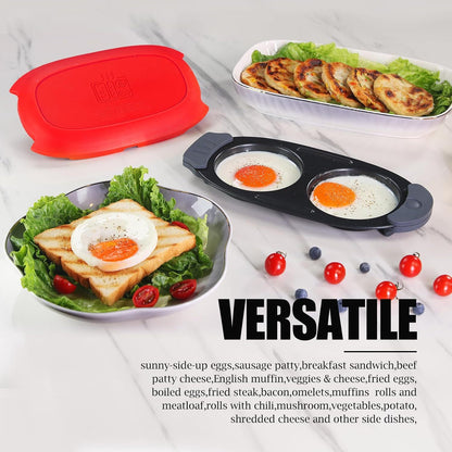 Quick-Heat Microwave Egg Cooker|Poacher|fryer-Multi-Use microwave egg maker for Breakfast Sandwiches
