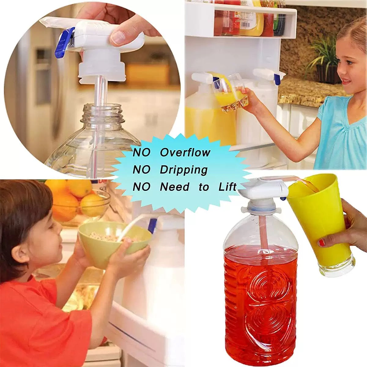 The Magic Tap Automatic Drink Dispenser - Hands-Free Beverage Dispenser for Fridge - Perfect for Milk, Juice