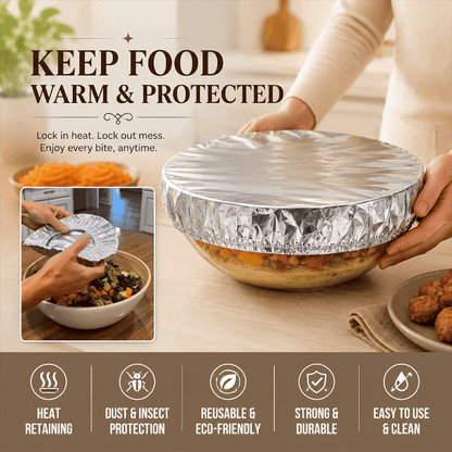 Aluminum Foil Thermal Cover for Dining Tables & Food Containers 100 Pack！