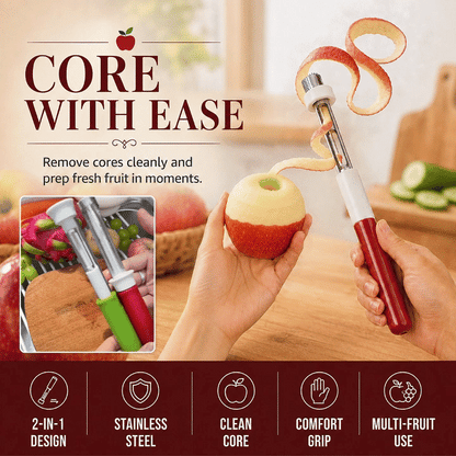 2-in-1 Apple Corer and Peeler Tool 2 Pack