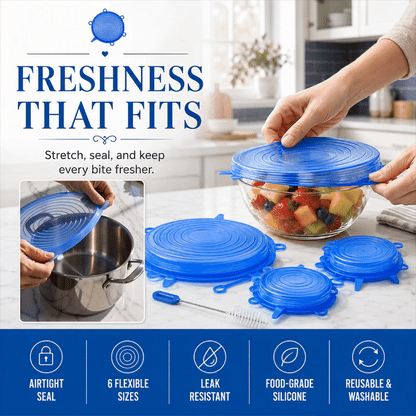 Reusable Silicone Stretch Lids – 6 Piece Set