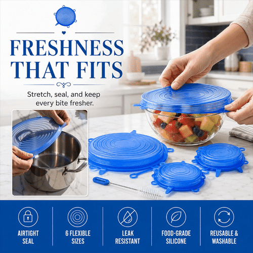 Reusable Silicone Stretch Lids – 6 Piece Set
