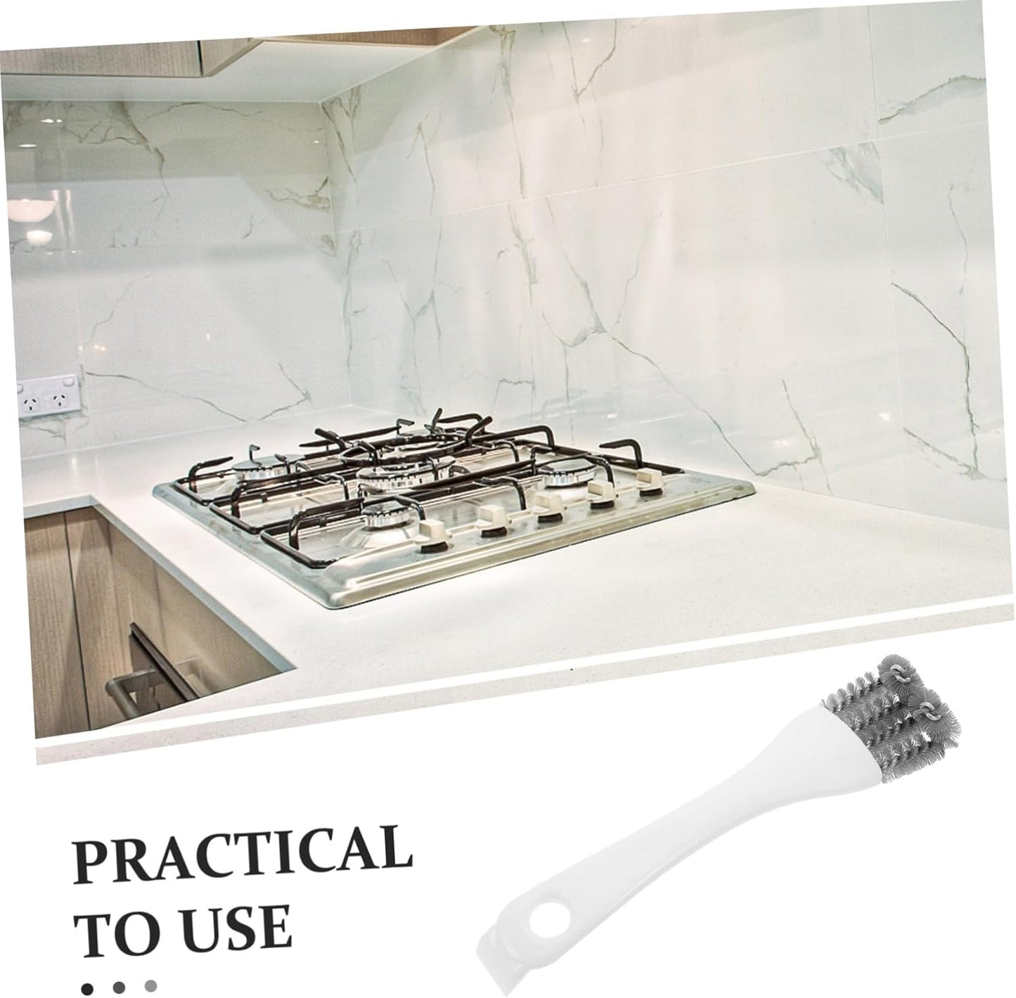 36360° Gap Cleaning Brush Set for Kitchen Stove Grills - BBQ Grill Cleaner with Extendable Handle
