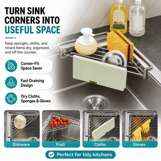 Space Saving Sink Corner Rack