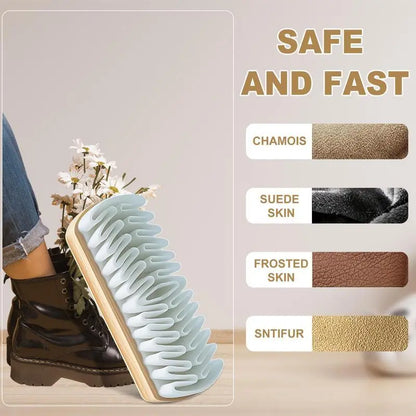 2-in-1 Suede Shoe Brush – TPR Crepe Bristles for Nubuck, Boots, Jackets & Leather Care