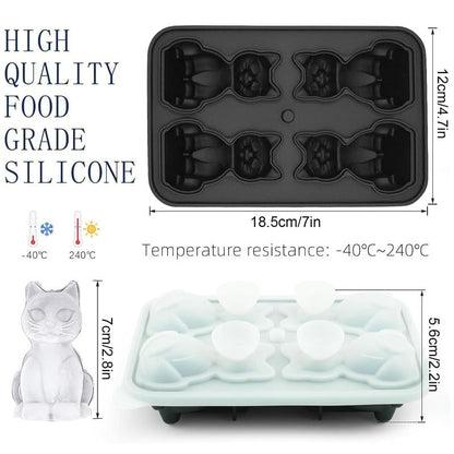 🍹 Must-Have! Cat Ice Cube Mold – Cute & Large Ice Tray for Cocktails