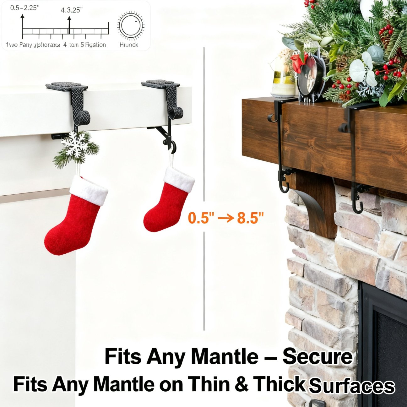 🎄Fireplace Stocking and Garland Hanger