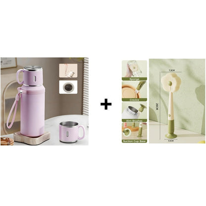 Stainless Steel Vacuum-Insulated Bottle with Lidded Cup
