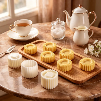 2 Counts Sunflower‑Patterned Round Hand‑Press Mooncake Mold, French‑Style Lace Pastry Mold 🍪