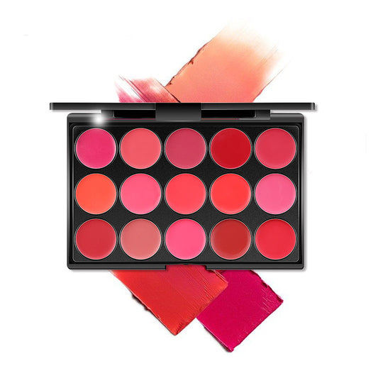 15-color lipstick palette, moisturizing, easy to apply, professional makeup artist's palette, portable lip gloss set