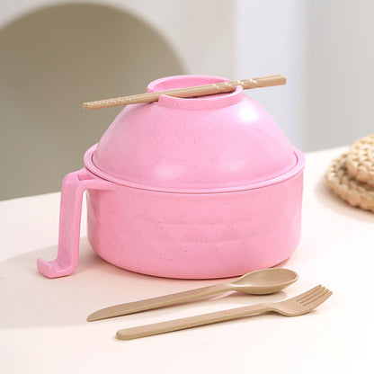 Ramen Bowl Set, 1/2 Counts Microwave Safe Instant Noodle Bowl & Tableware Kit, Durable Matching Lunch Box For Student and Office Workers