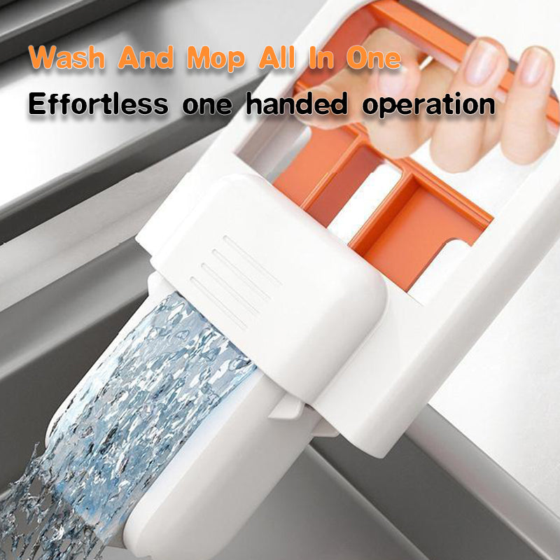 Hands-Free Folding Mini Mop – Compact Squeeze Mop for Kitchen & Bathroom