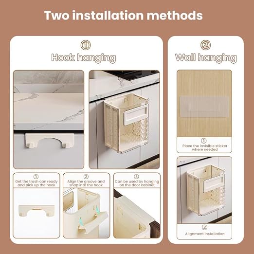 Foldable Transparent Rectangular Kitchen Trash