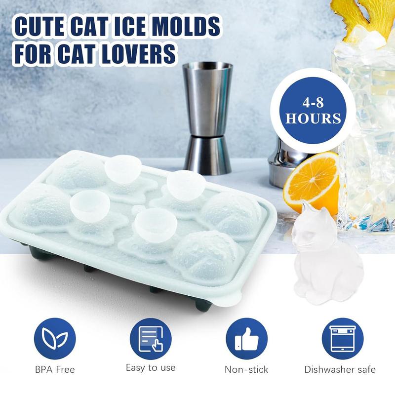 🍹 Must-Have! Cat Ice Cube Mold – Cute & Large Ice Tray for Cocktails