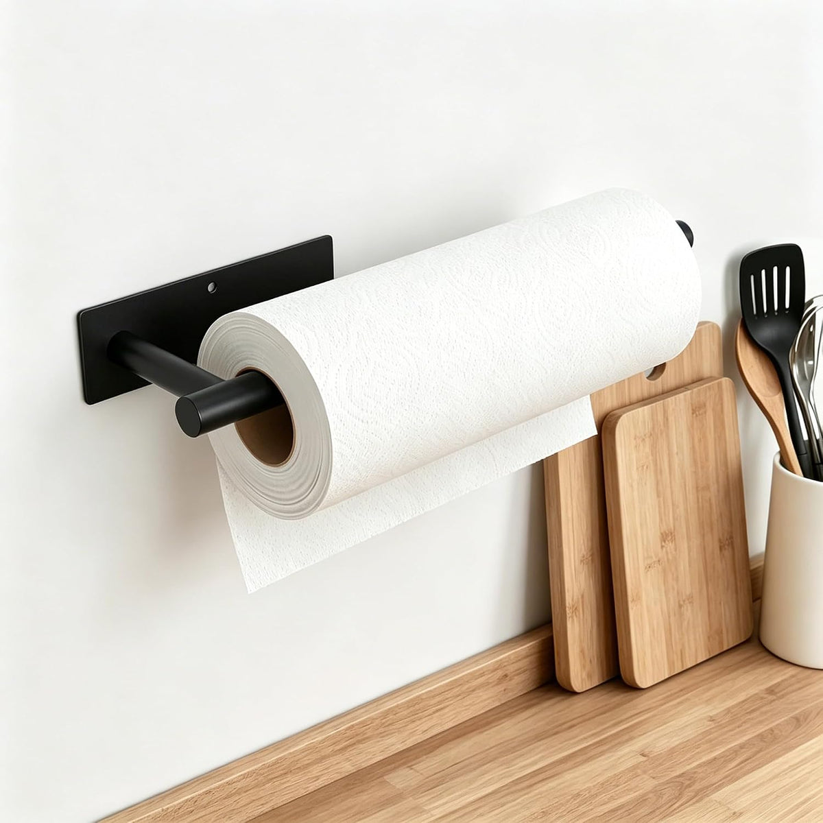 No-Drill Under-Cabinet Paper Towel Holder