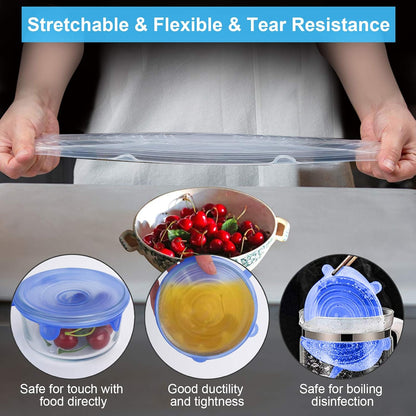 Reusable Silicone Stretch Lids – 6 Piece Set