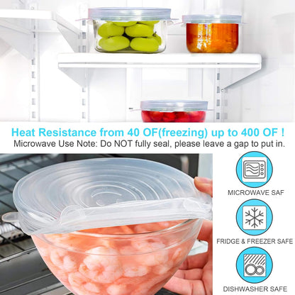Reusable Silicone Stretch Lids – 6 Piece Set