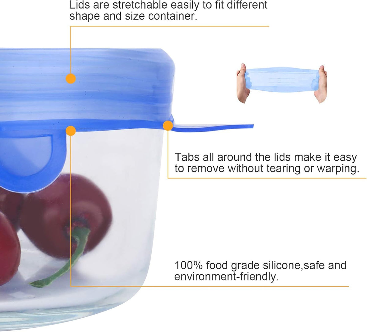 Reusable Silicone Stretch Lids – 6 Piece Set