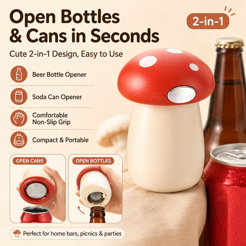 Mushroom 2-in-1 Beverage Opener