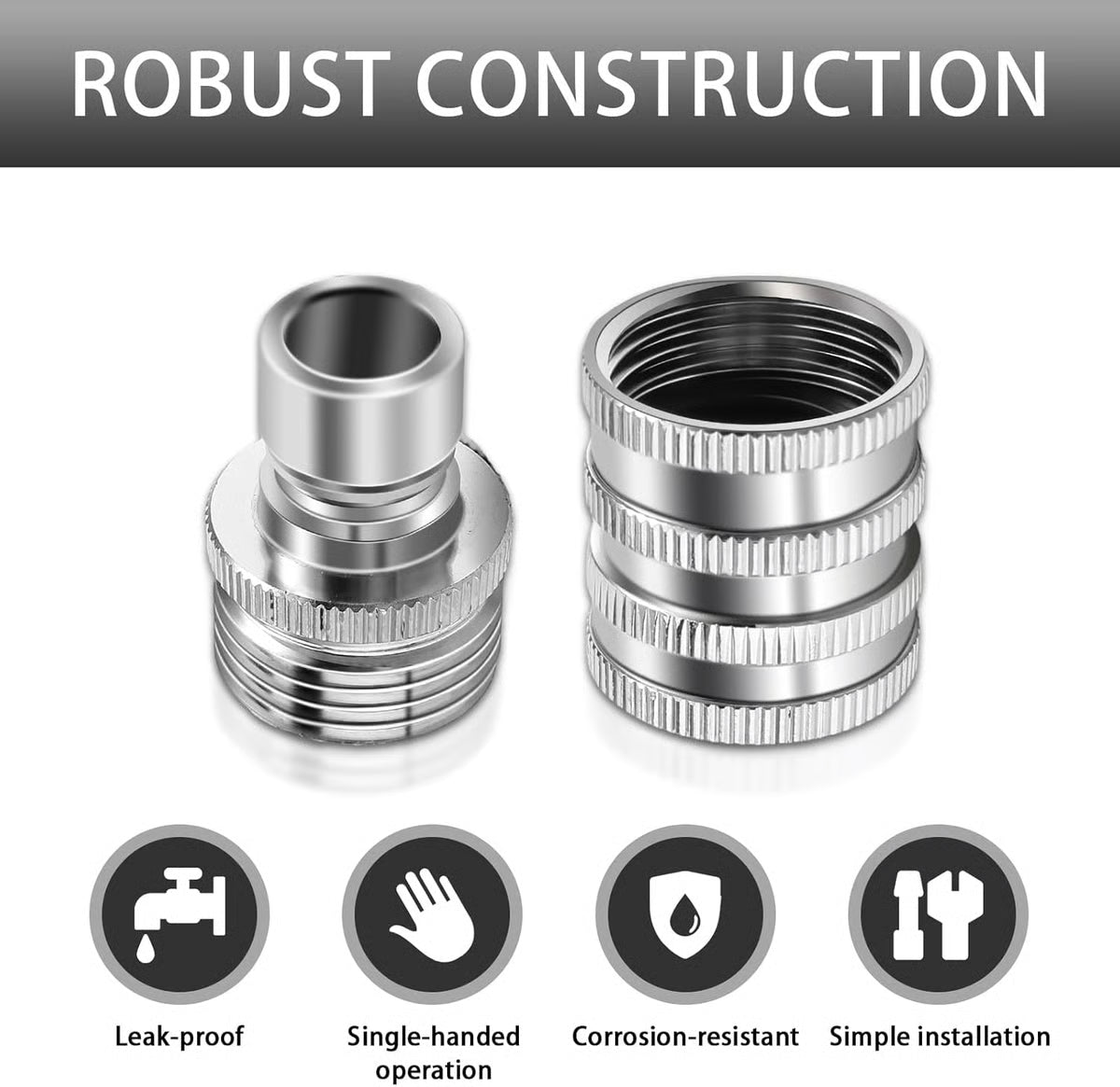 Stainless Steel Garden Hose Quick Connect Fittings Set