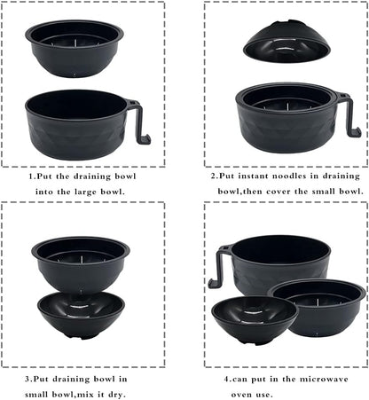 Ramen Bowl Set, 1/2 Counts Microwave Safe Instant Noodle Bowl & Tableware Kit, Durable Matching Lunch Box For Student and Office Workers