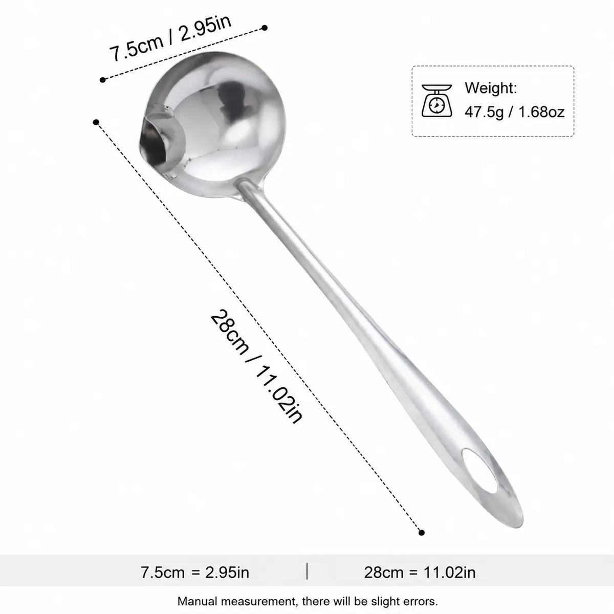 Stainless Steel Oil Separator Ladle, Mirror Polished Surface 🥄