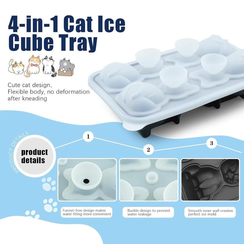Cat Ice Cube Mold – Cute & Large Ice Tray for Cocktails