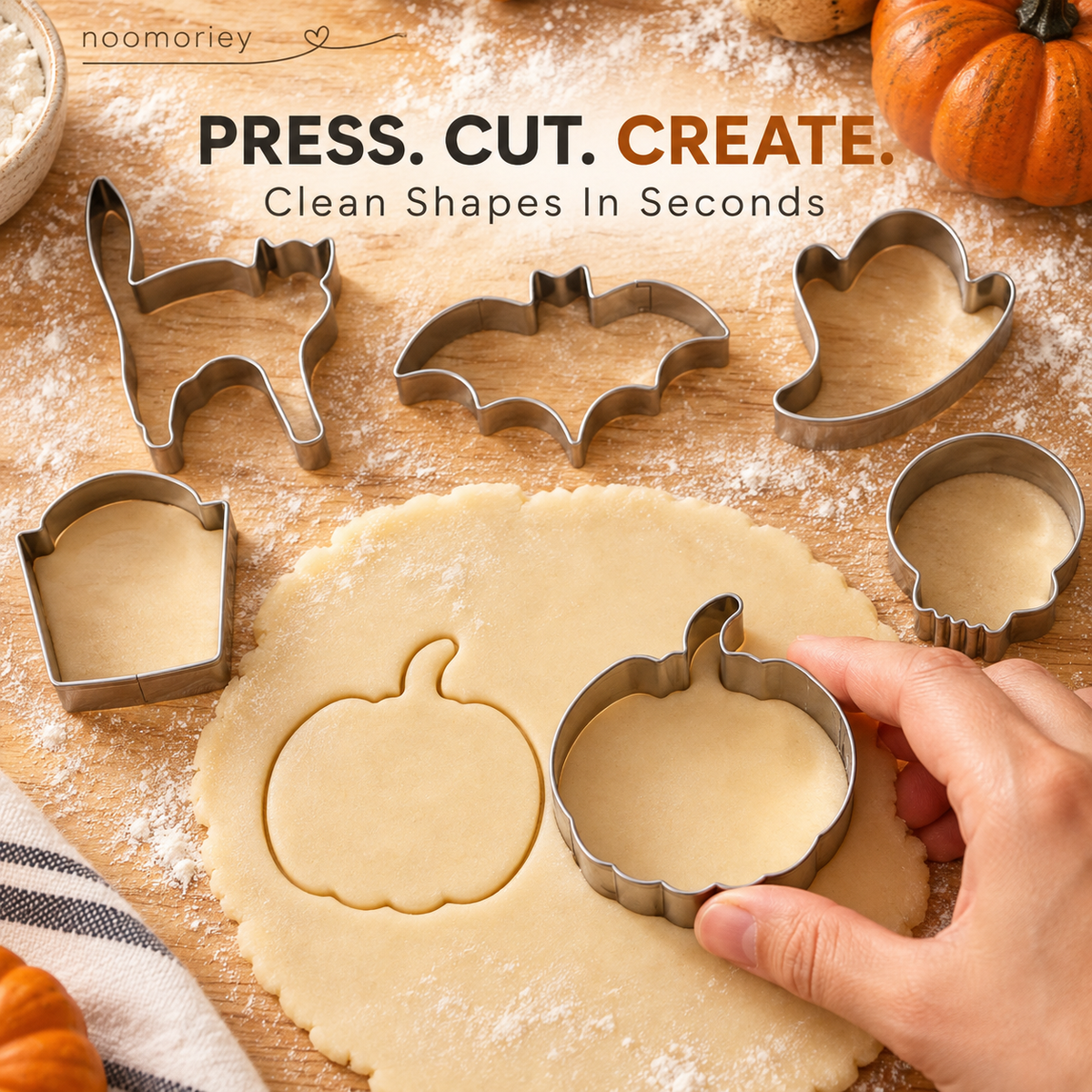 6 PCS Christmas & Halloween Stainless Steel Cookie Cutters – DIY Baking Mold Set！！！