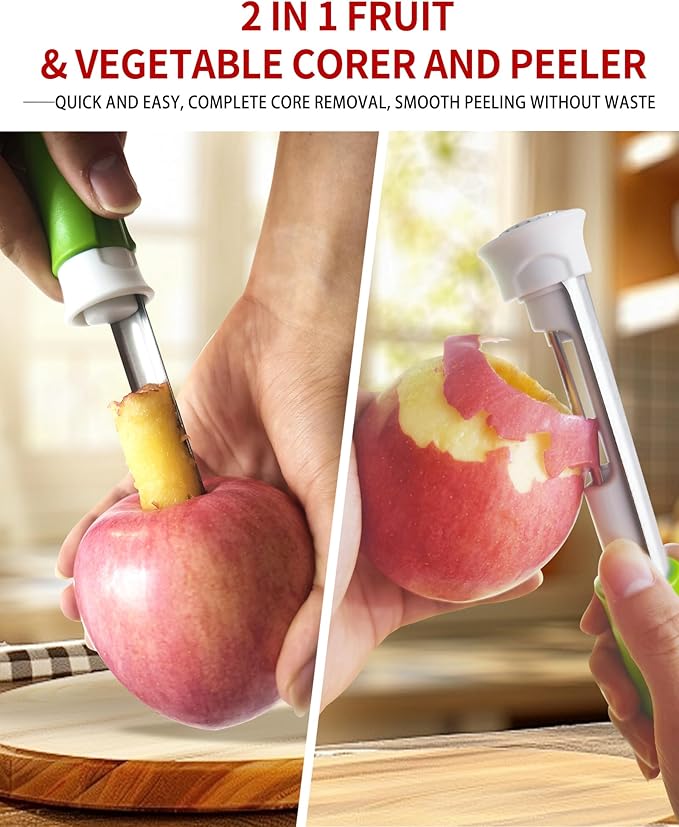 2-in-1 Apple Corer and Peeler Tool 2 Pack