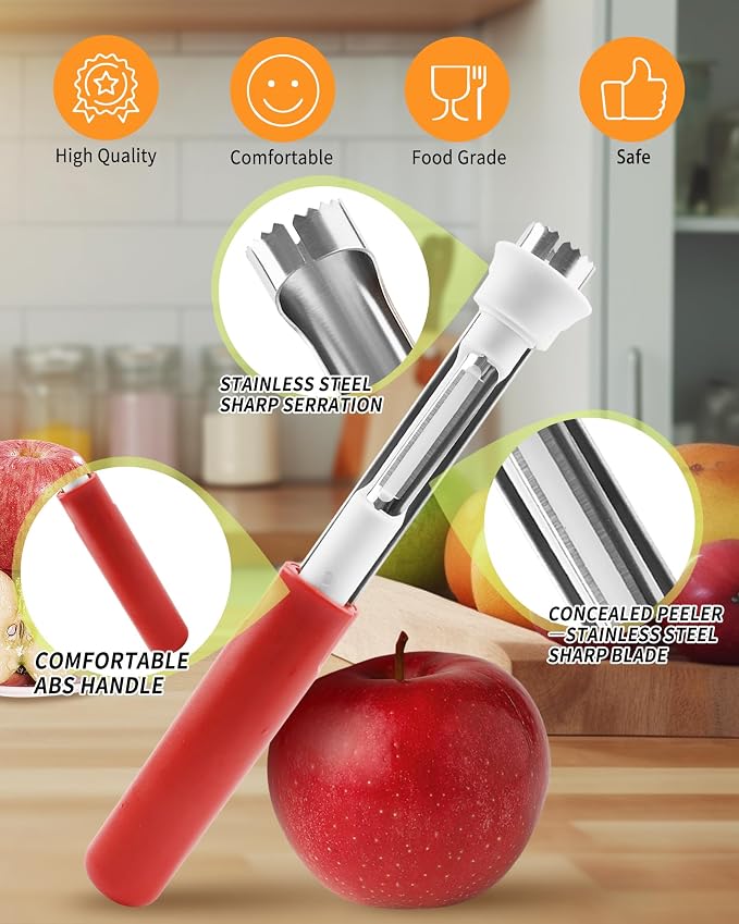 2-in-1 Apple Corer and Peeler Tool 2 Pack