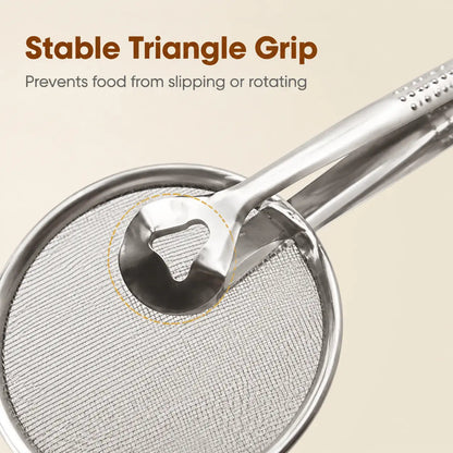 2-in-1 Stainless Steel Oil Strainer Tongs