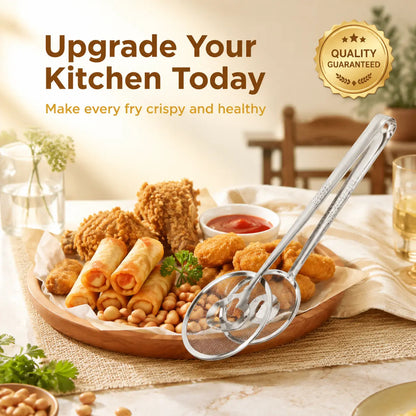 2-in-1 Stainless Steel Oil Strainer Tongs